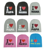Warm Winter Autumn Newborn Crochet Baby Hat Girl Boy Cap Children Beanie Infant Cotton knitted toddlers I love papa mama print