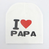 Warm Winter Autumn Newborn Crochet Baby Hat Girl Boy Cap Children Beanie Infant Cotton knitted toddlers I love papa mama print