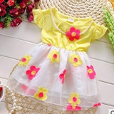 Free shipping 2016 summer new cotton baby girls dresses kids sweet princess dress A146