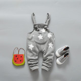 Free Shipping 2016 Spring Autumn Baby Cute Star Pattern Bib Pants, Male Child Thick Warm Overalls Infant Pants, Baby Cloths