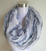Free Shipping 2016 New Fashion White Burgundy Navy Music Note Sheet Music Piano Notes Script Print Scarves Infinity Scarf