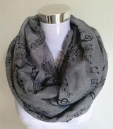 Free Shipping 2016 New Fashion White Burgundy Navy Music Note Sheet Music Piano Notes Script Print Scarves Infinity Scarf