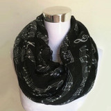 Free Shipping 2016 New Fashion White Burgundy Navy Music Note Sheet Music Piano Notes Script Print Scarves Infinity Scarf