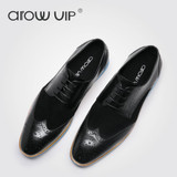 arow VIP Brand Leather Men Dress Shoes, Genuine Leather Bullock Oxfords Shoes For Men, Designer Luxury Men Flats