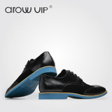 arow VIP Brand Leather Men Dress Shoes, Genuine Leather Bullock Oxfords Shoes For Men, Designer Luxury Men Flats