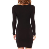 New 2016 Women Summer Autumn Sexy Casual dress Fashion elegent Black Dress Vestidos Long Sleeve Dress