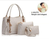 New 2016 women handbags leather handbag women messenger bags ladies brand designs bag bags Handbag+Messenger Bag+Purse 3 Sets