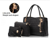 New 2016 women handbags leather handbag women messenger bags ladies brand designs bag bags Handbag+Messenger Bag+Purse 3 Sets