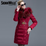 NEW 2016 Winter Jacket Women's Luxury Raccoon Fur Collar White Duck Down Coats Fashion Down Jackets Women Branded Long Parkas