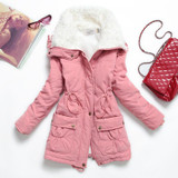 New 2016 Winter Coat Women Slim Plus Size Outwear Medium-Long Wadded Jacket Thick Hooded Cotton Wadded Warm Cotton Parkas