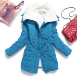 New 2016 Winter Coat Women Slim Plus Size Outwear Medium-Long Wadded Jacket Thick Hooded Cotton Wadded Warm Cotton Parkas
