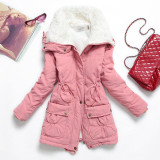 New 2016 Winter Coat Women Slim Plus Size Outwear Medium-Long Wadded Jacket Thick Hooded Cotton Wadded Warm Cotton Parkas