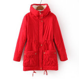 New 2016 Winter Coat Women Slim Plus Size Outwear Medium-Long Wadded Jacket Thick Hooded Cotton Wadded Warm Cotton Parkas