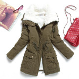 New 2016 Winter Coat Women Slim Plus Size Outwear Medium-Long Wadded Jacket Thick Hooded Cotton Wadded Warm Cotton Parkas