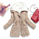New 2016 Winter Coat Women Slim Plus Size Outwear Medium-Long Wadded Jacket Thick Hooded Cotton Wadded Warm Cotton Parkas