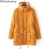 New 2016 Winter Cotton Coat Women Slim Outwear Medium-Long Wadded Jacket Thick Hooded Cotton Wadded Warm Cotton Parka Plus Size