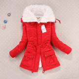 New 2016 Winter Coat Women Slim Plus Size Outwear Medium-Long Wadded Jacket Thick Hooded Cotton Wadded Warm  Cotton Parkas