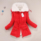 New 2016 Winter Coat Women Slim Plus Size Outwear Medium-Long Wadded Jacket Thick Hooded Cotton Wadded Warm  Cotton Parkas