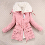 New 2016 Winter Coat Women Slim Plus Size Outwear Medium-Long Wadded Jacket Thick Hooded Cotton Wadded Warm  Cotton Parkas