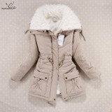 New 2016 Winter Coat Women Slim Plus Size Outwear Medium-Long Wadded Jacket Thick Hooded Cotton Wadded Warm  Cotton Parkas