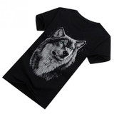 New 2016 Summer T-shirt Men 3d Print Wolf Short Sleeve T Shirts Casual Brand Men 100% Cotton Shirt Men Clothes Tops