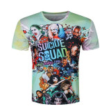 New 2016 Summer Brand Clothing T-Shirt Funny Half Face Joker 3D Print T shirt Men Black Leisure Anime Tees design Tshirt Homme