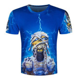 New 2016 Summer Brand Clothing T-Shirt Funny Half Face Joker 3D Print T shirt Men Black Leisure Anime Tees design Tshirt Homme