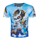 New 2016 Summer Brand Clothing T-Shirt Funny Half Face Joker 3D Print T shirt Men Black Leisure Anime Tees design Tshirt Homme