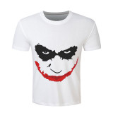 New 2016 Summer Brand Clothing T-Shirt Funny Half Face Joker 3D Print T shirt Men Black Leisure Anime Tees design Tshirt Homme