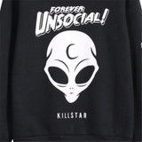 2017 Spring ET Aliens Printing Hoodies Sweatshirts harajuku Crew neck Sweats Women Clothing Feminina Loose Short Fleece Jumper