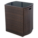 BRAVO! Castaway 3 PCS Cushioned Outdoor Wicker Patio Set Garden Lawn Sofa Furniture Seat Brown HZB34A