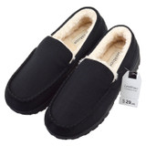 LeoMone Mens Slippers Moccasins for Men Cozy Pile Lined with Microsuede Upper Indoor Outdoor Slip On House Shoes