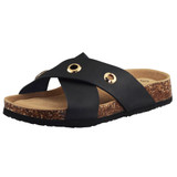 VLLY Women's Cork Sandals Slip-On Suede Slides