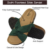 VLLY Slide Sandals for Women Cork Sole Suede
