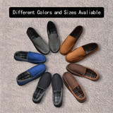 Men's Leather Casual Pile Lined Microsuede Indoor Outdoor Slip On Moccasin Slippers