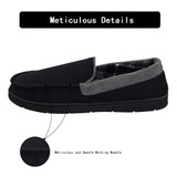 Men's Leather Casual Pile Lined Microsuede Indoor Outdoor Slip On Moccasin Slippers
