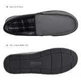 Men's Leather Casual Pile Lined Microsuede Indoor Outdoor Slip On Moccasin Slippers