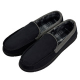 Men's Leather Casual Pile Lined Microsuede Indoor Outdoor Slip On Moccasin Slippers