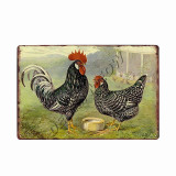Happy Chickens Lay More Eggs Metal Sign