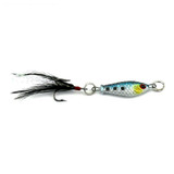 LEO Mini Metal Fishing Lure with Feather Lifelike 3D Eye Artificial Fish Hard Bait 2.5cm 6.4g LB003