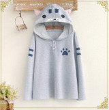Cat Pattern Hooded T-Shirt