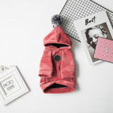 Warm Winter Dog Coat with Pom Pom Hood