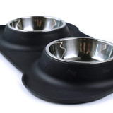 Small Stainless Steel Dog Bowls - Silicone Mat