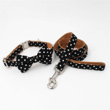 Polka Dot Bowtie Collar and Leash Set
