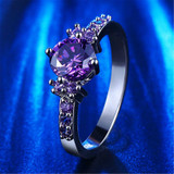Purple Amethyst Silver Ring