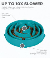 Slow Feeder Dog Bowl - Dog Bowl for Fast Eaters - Outward Hound Fun Feeder Slo-Bowl