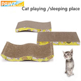 Cat Scratch Board 3 Shape Cat Toy Big-size Double-sided Durable Pet Scratcher Pad Bed Mat with Catnip Toy Claw Care