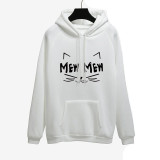 Autumn Winter Office Lady cat MEW Harajuku PINK Pullover Hoodies Women sweatshirt Thick Moletom Feminino Sudadera Mujer Clothes