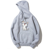 2019 New Sweet Cute Cat Print Hoodie Boys Hoodies Sweatshirt Pullovers Kpop Fans Clothes Oversized Cotton Harajuku Kawaii Tops