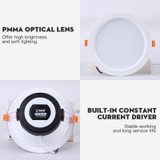 Led Spot Light 220V 110V Round Recessed Spotlights Led Downlight 5W 7W 12W 18W LED Ceiling Spot Lighting For Living Room Bedroom